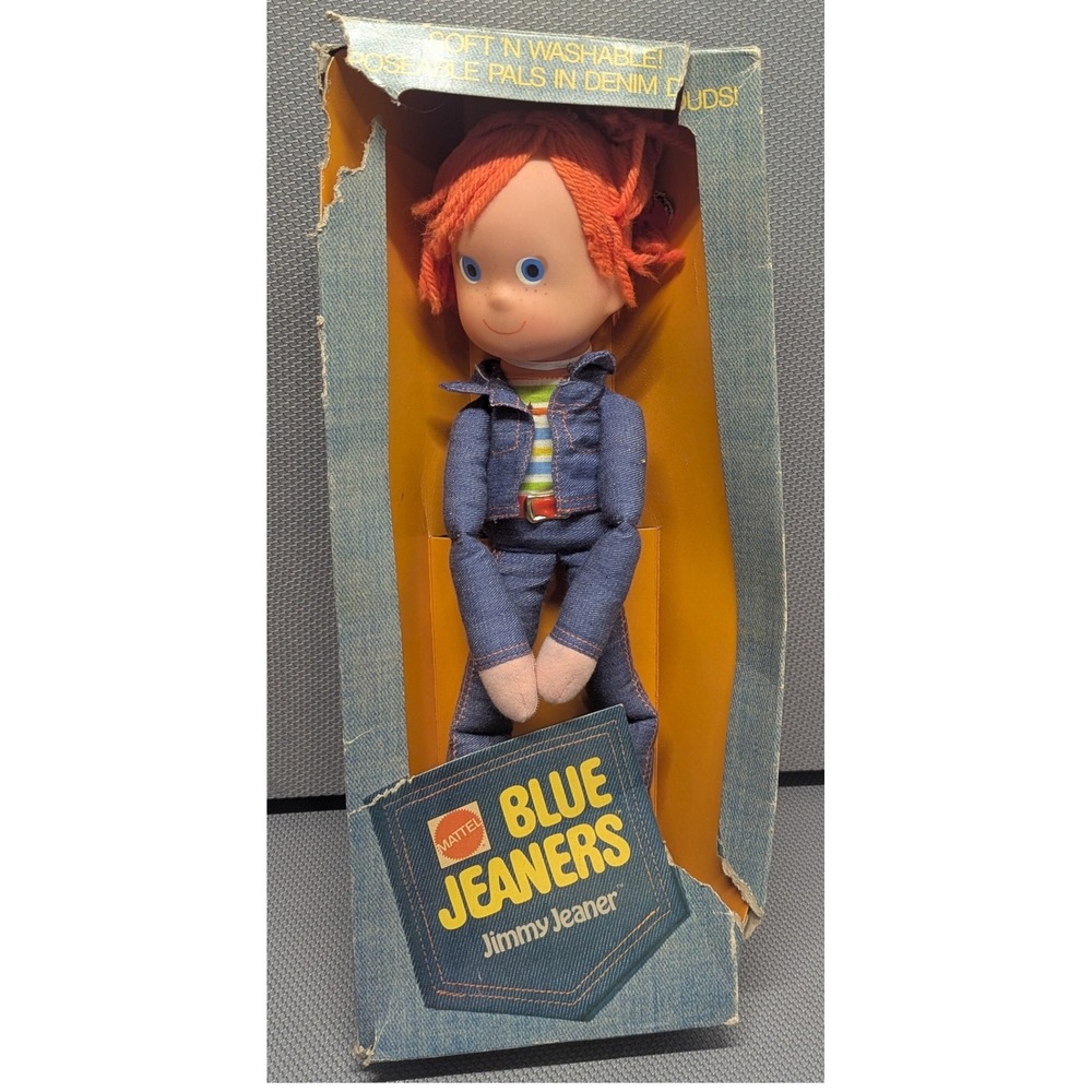 Vintage 1973 Mattel Blue Jeaners Jimmy Jeaner Doll Toy No 7810 Original Box